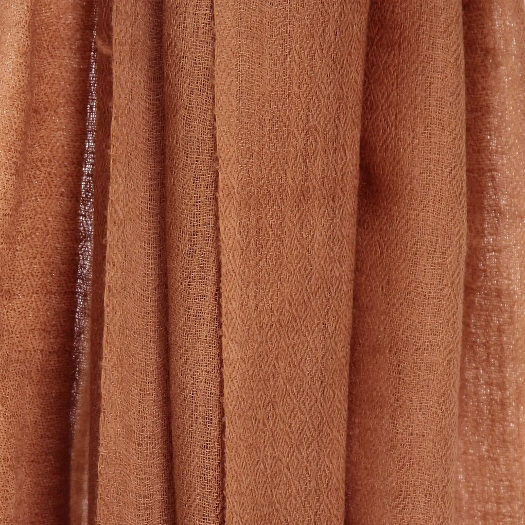 India Lightweight Brown Wool Men's Scarf - Kashmiri Cinnamon