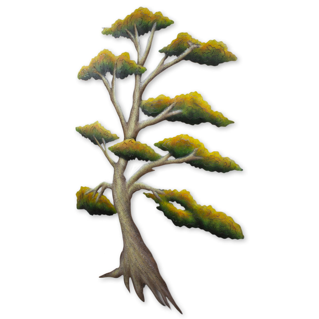 Handcrafted Mexico Steel Wall Sculpture of a Tree - Sunny Bonsai