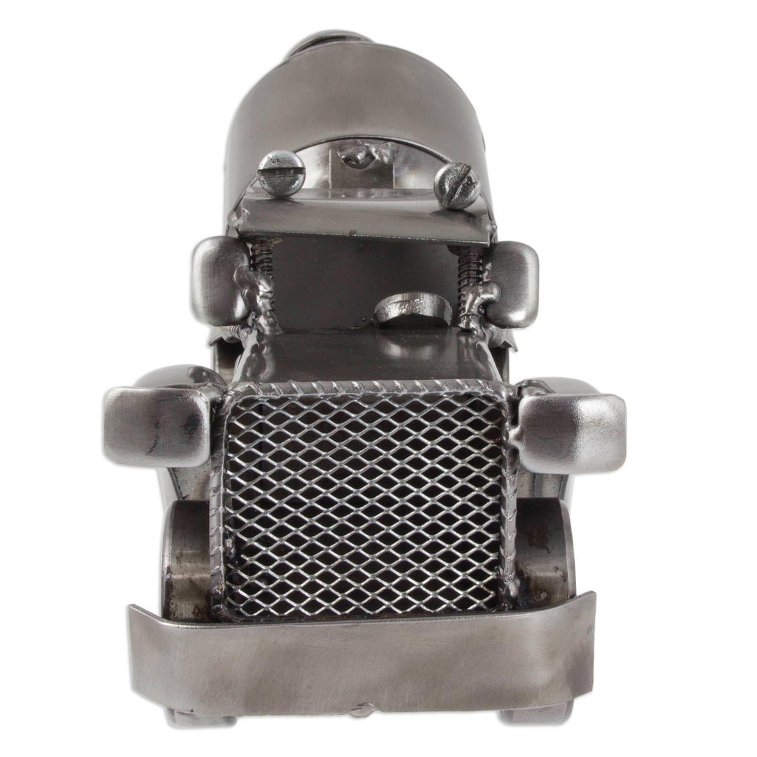 Recycled Auto Part Rustic Cement Mixer Sculpture from Mexico - Rustic Cement Mixer