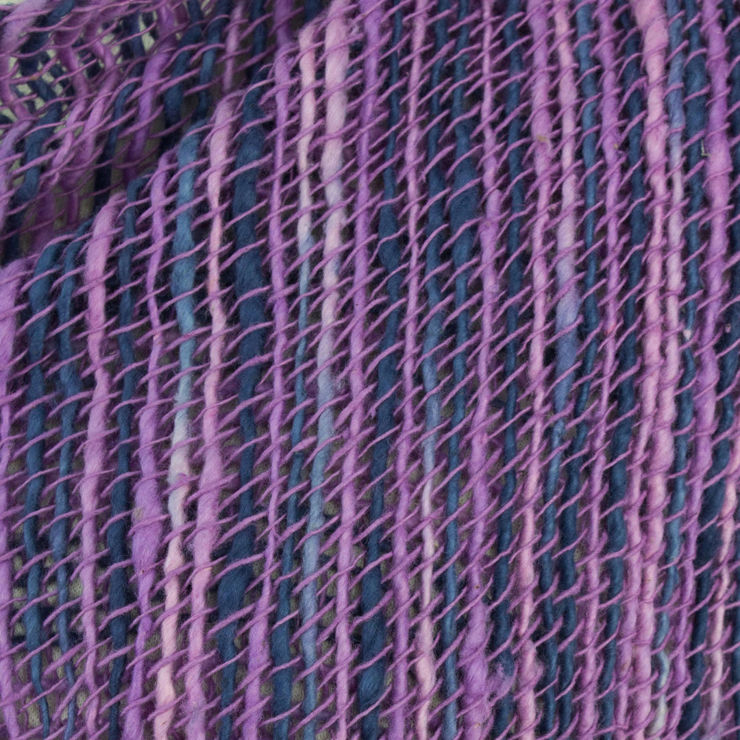 Soft Purple and Blue Open Weave Cotton Scarf - Spring Melange