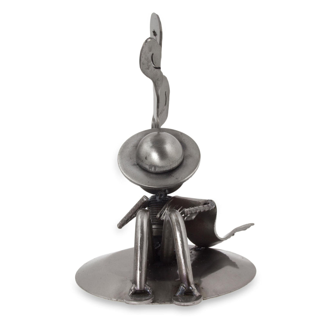 Mexican Handcrafted Rustic Sculpture from Recycled Metal - Rustic Relaxation