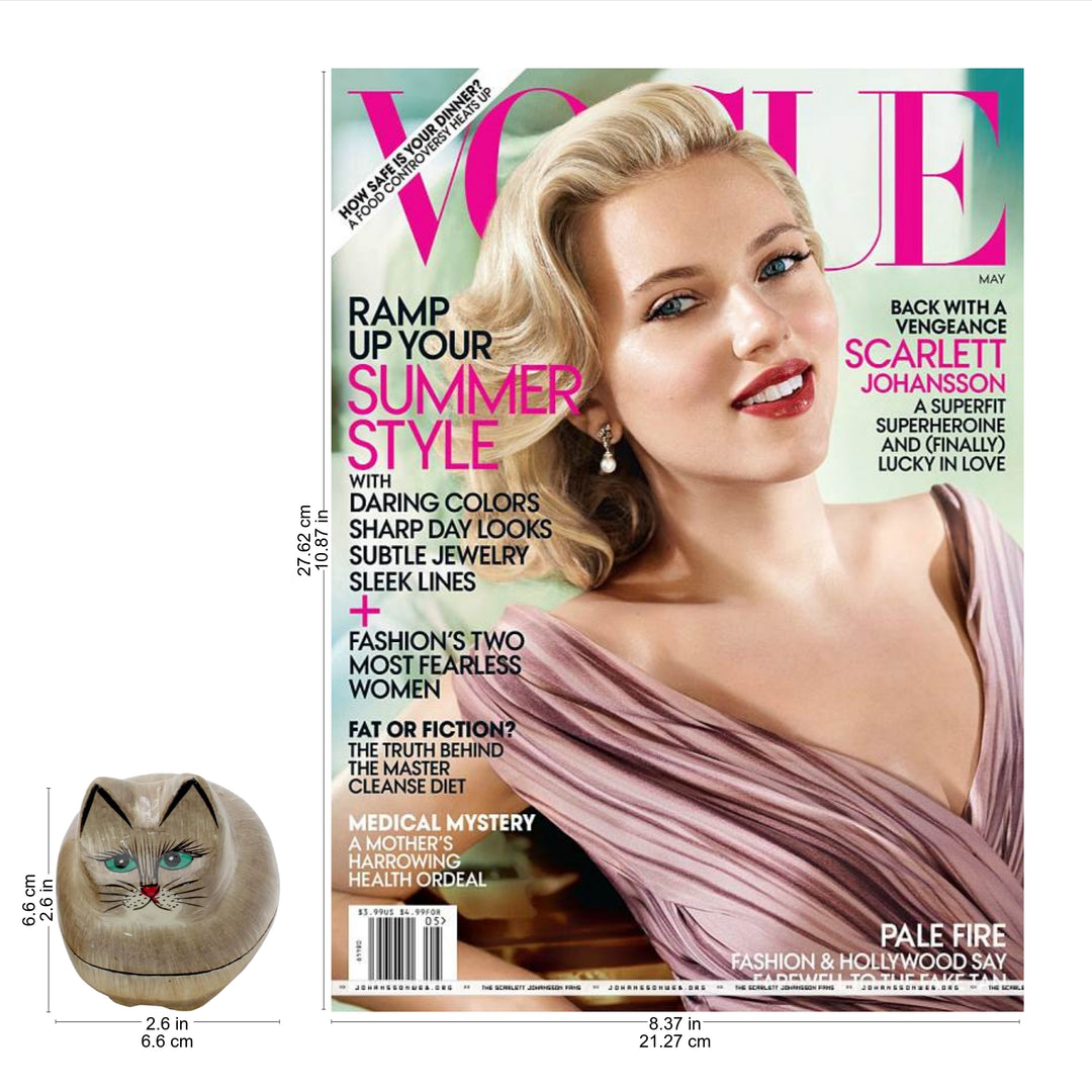 Indian Handcrafted Cat Theme Papier Mache Boxes (Pair) - Contented Kitties