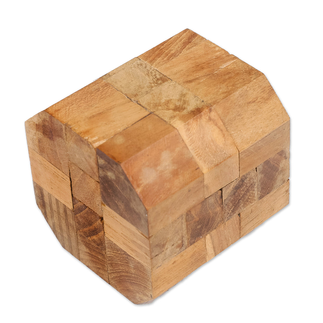 Handcrafted Teak Wood Executive Desk Puzzle Brainteaser - Octagon