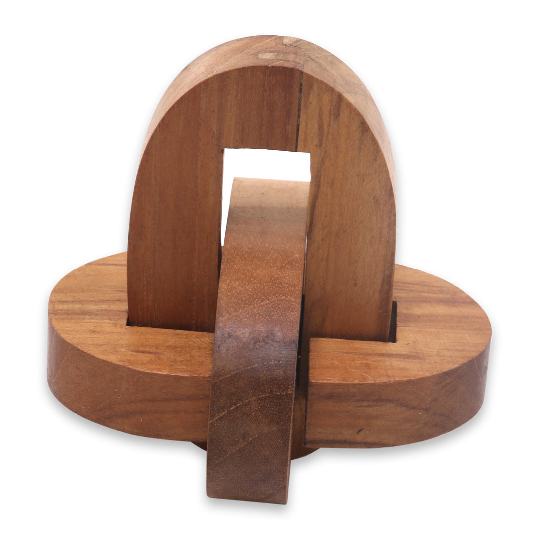 Small Wooden Pub Game Puzzle from Javanese Artisan - Chain Hook