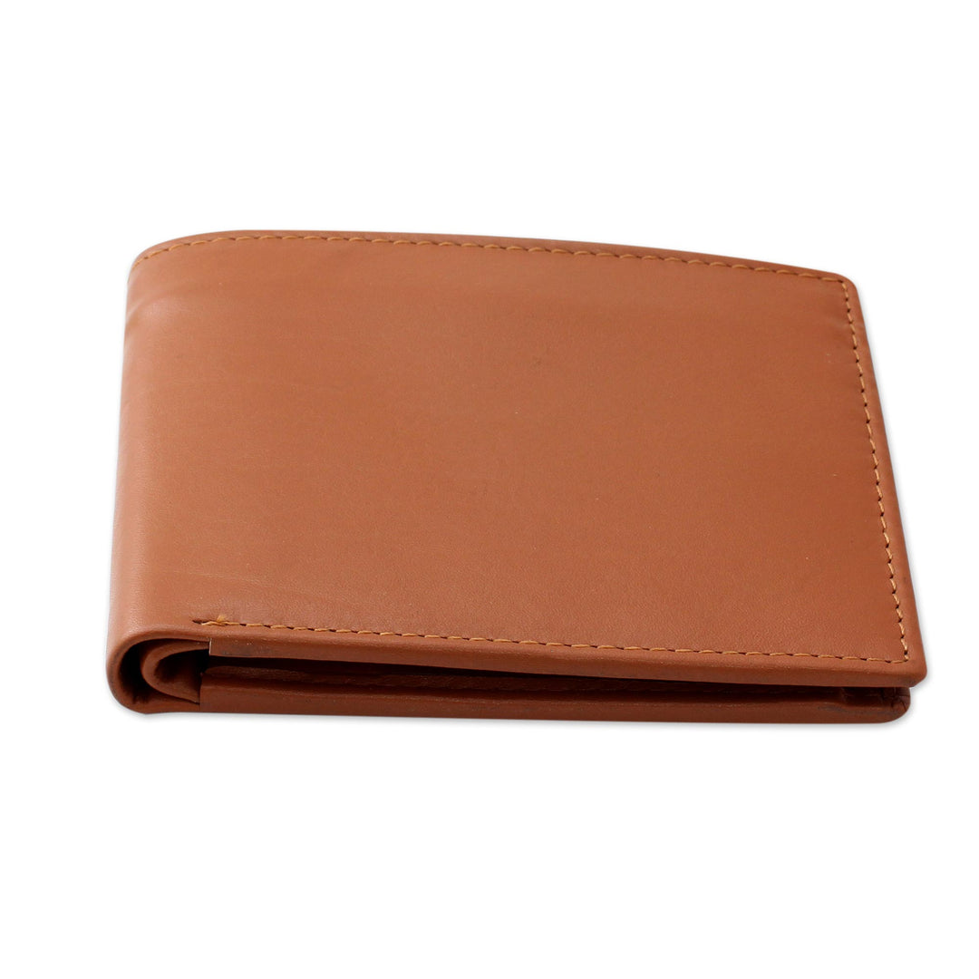 Indian Classic Leather Wallet for Men in Tan - Refined Tan