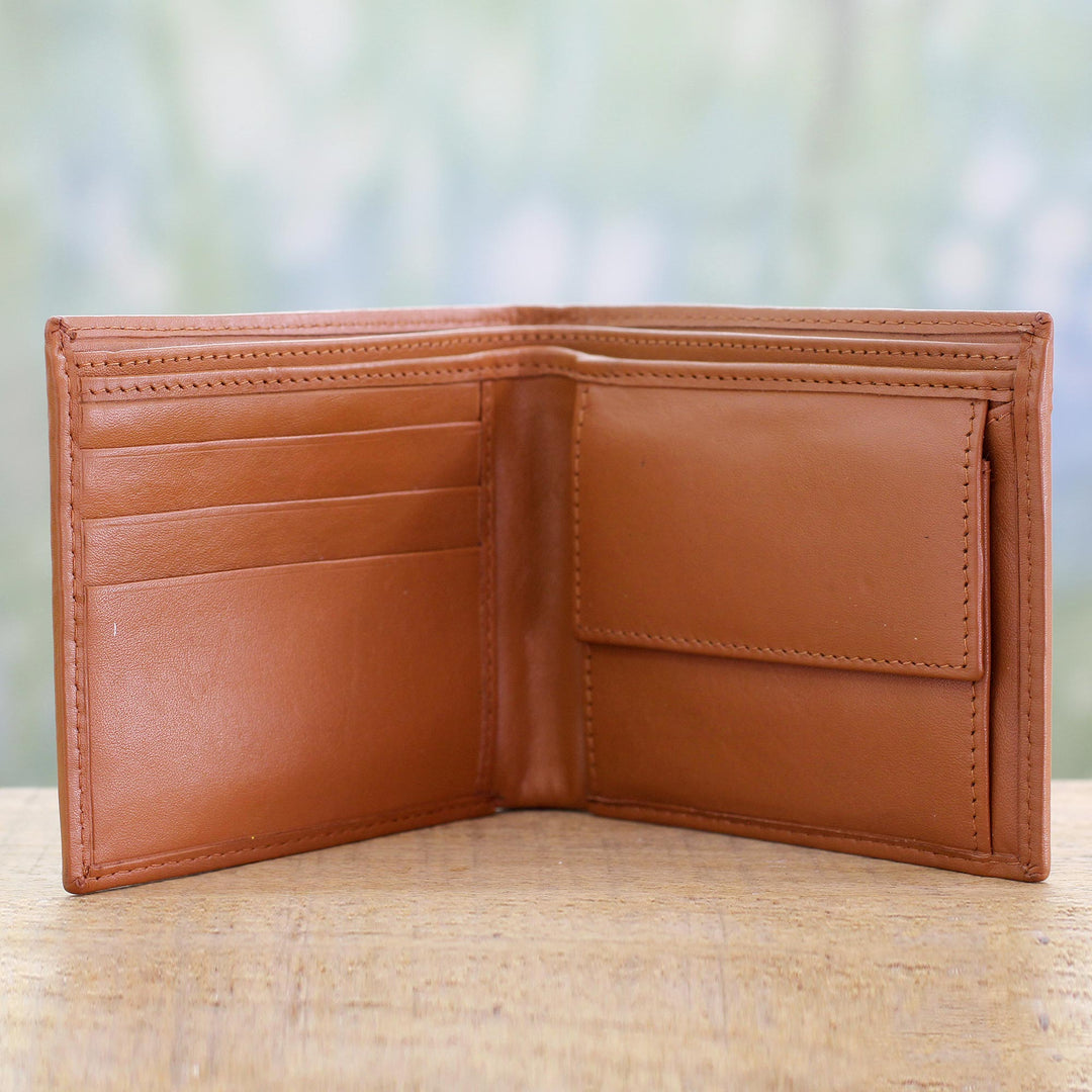 Indian Classic Leather Wallet for Men in Tan - Refined Tan