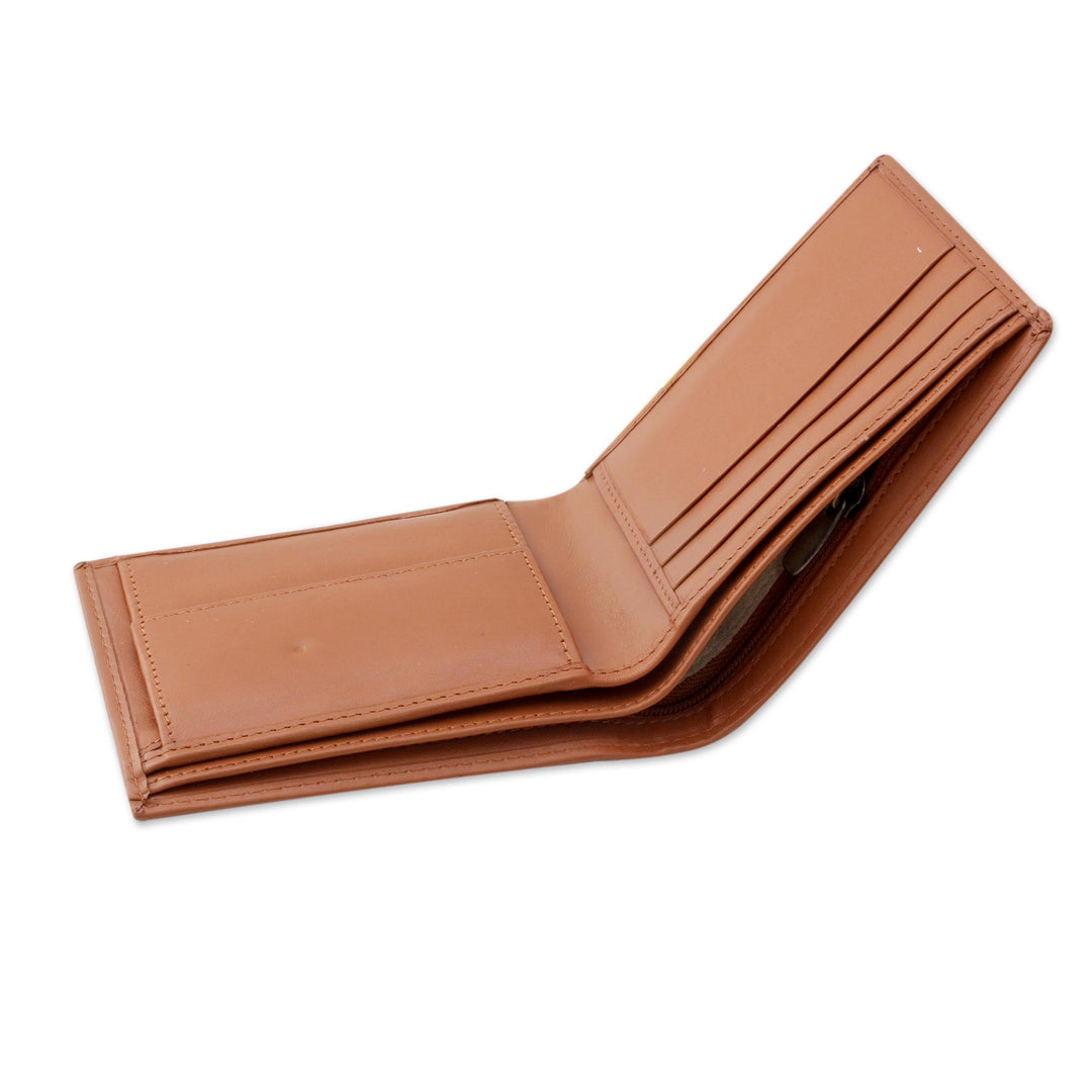 Indian Classic Leather Wallet for Men in Tan - Refined Tan