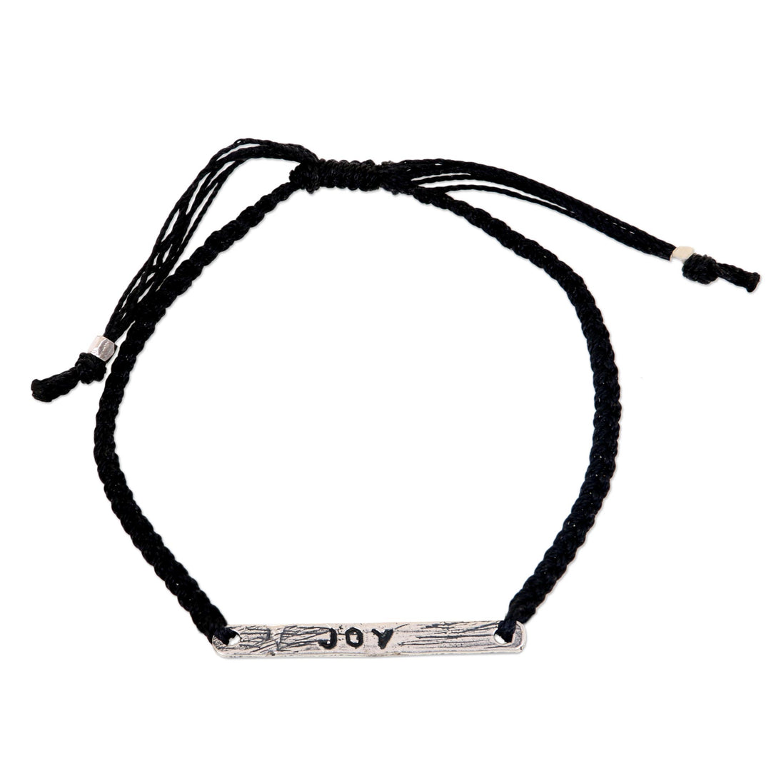 Joy Inspirational Jewelry Bracelet with 925 Silver - Joy in Black