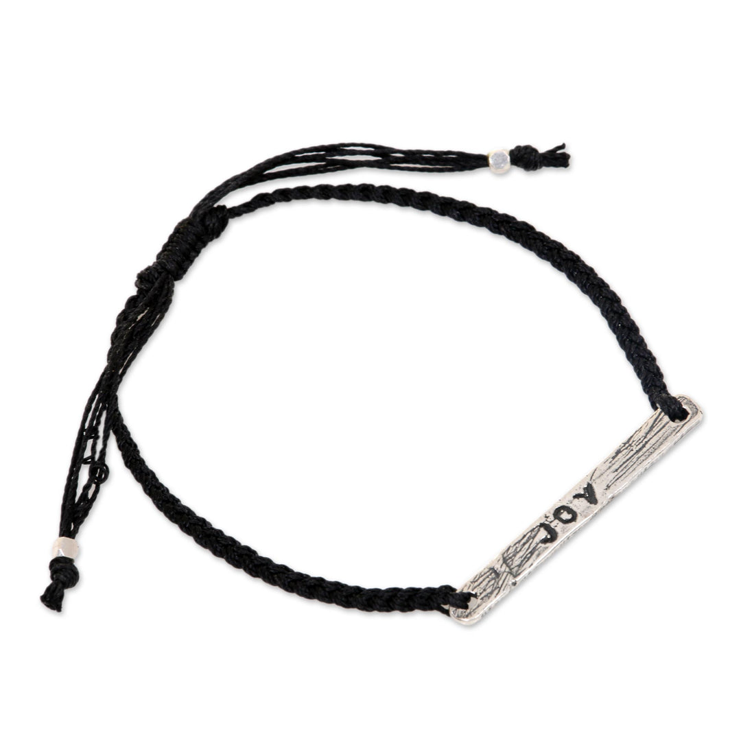 Joy Inspirational Jewelry Bracelet with 925 Silver - Joy in Black