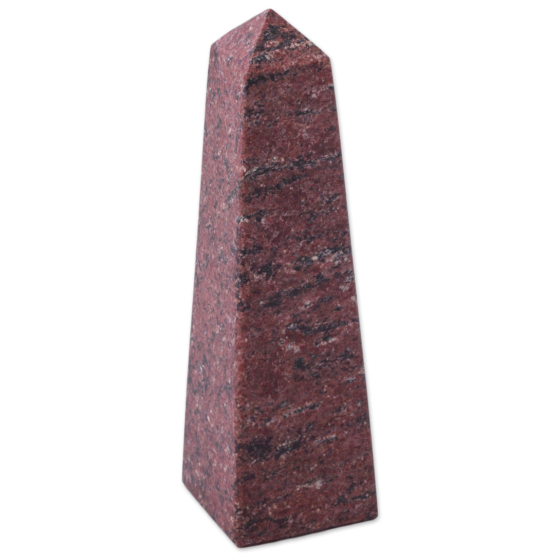 Peruvian Rhodochrosite Gemstone Obelisk Sculpture - Lucky in Love
