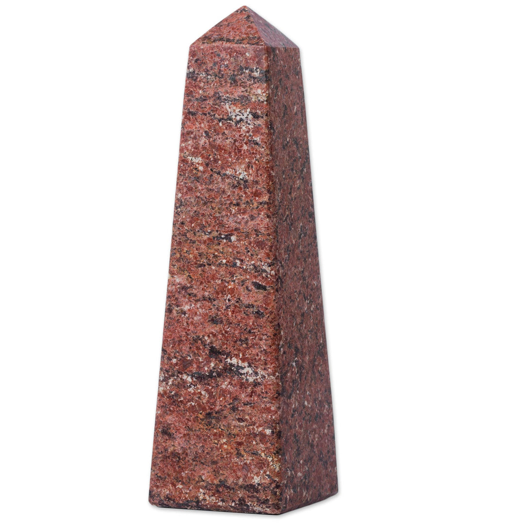 Peruvian Rhodochrosite Gemstone Obelisk Sculpture - Lucky in Love