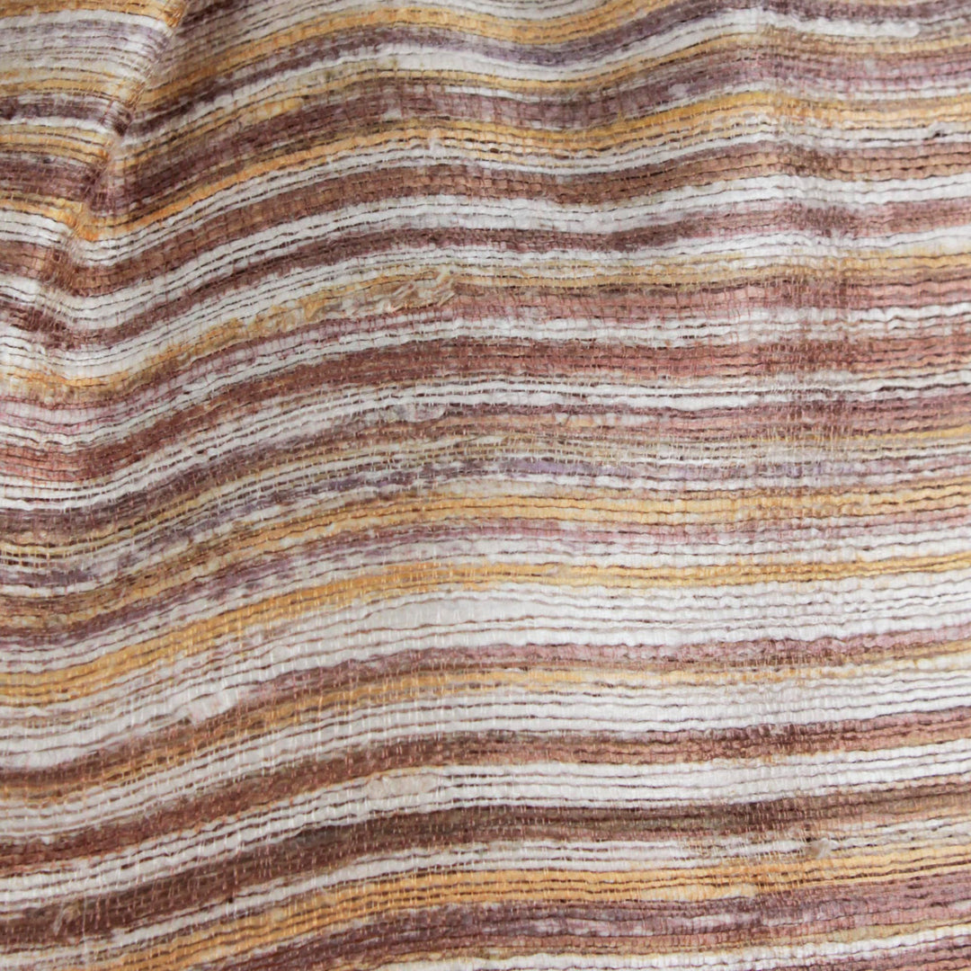Hand Spun Silk Brown and Orange Scarf from Thailand - Brown Iridescence