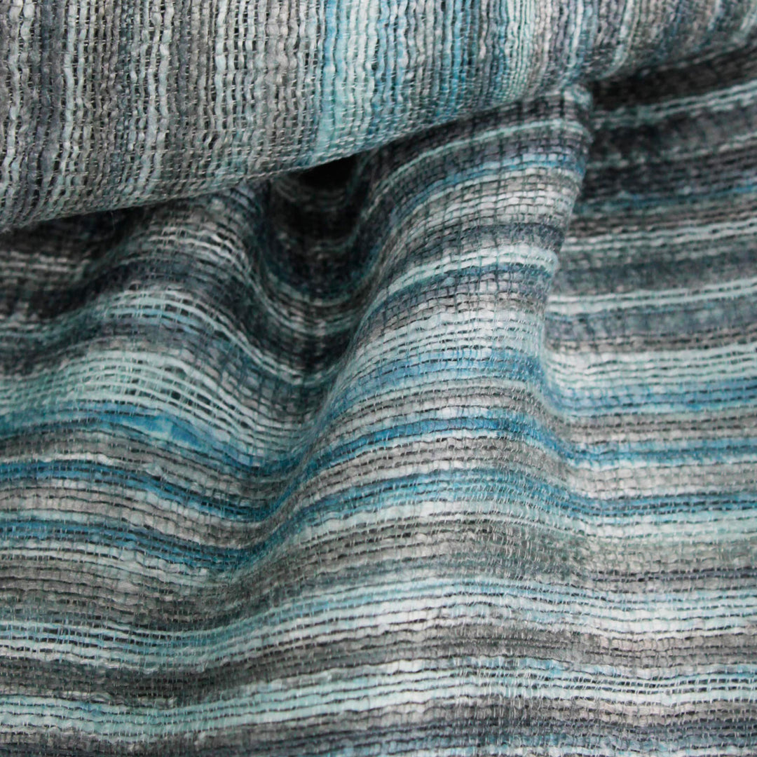 Hand Spun Silk Scarf Woven in Teal and Green - Teal Iridescence