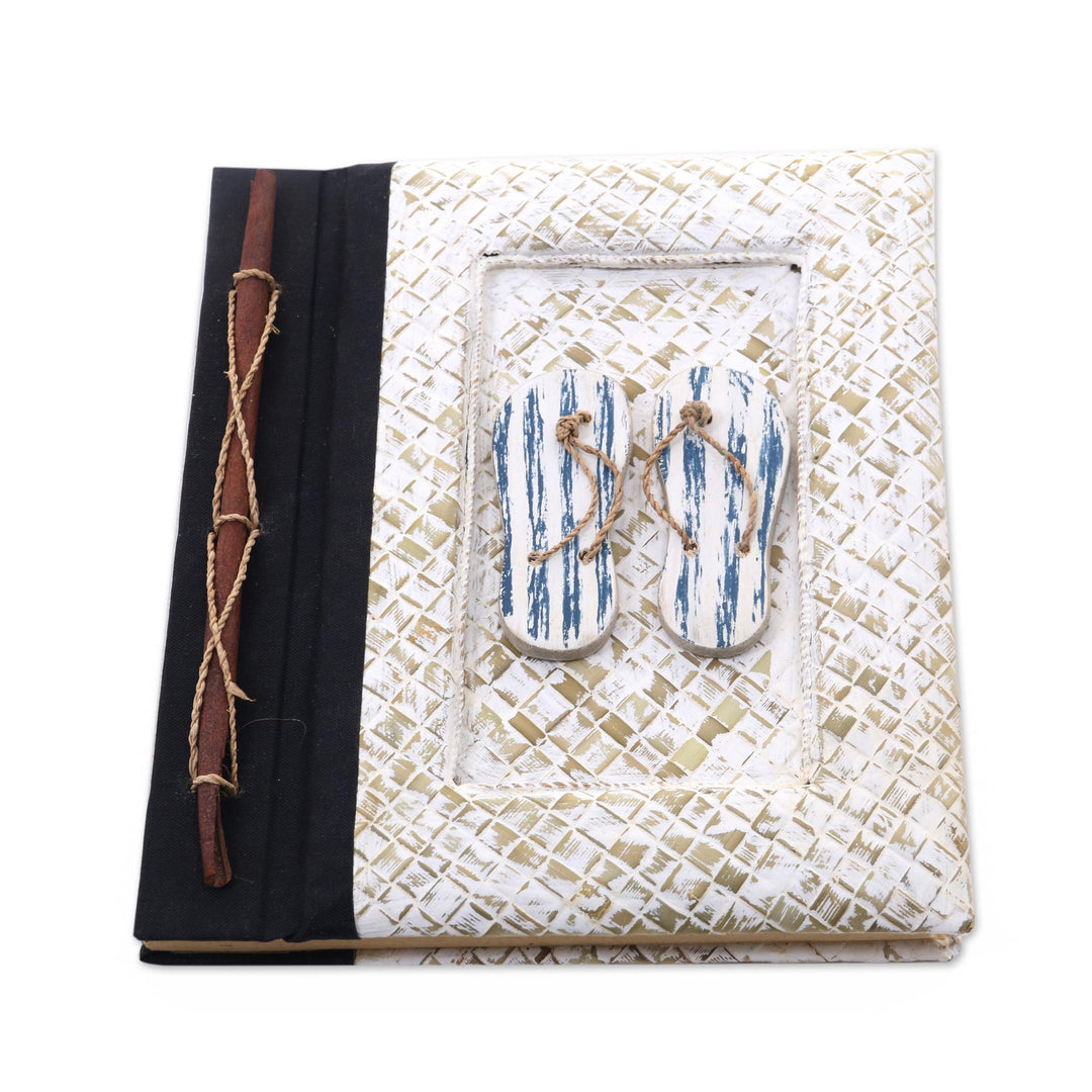 50-page Journal with Natural Fiber Cover and Rice Paper - The Path Is Blue