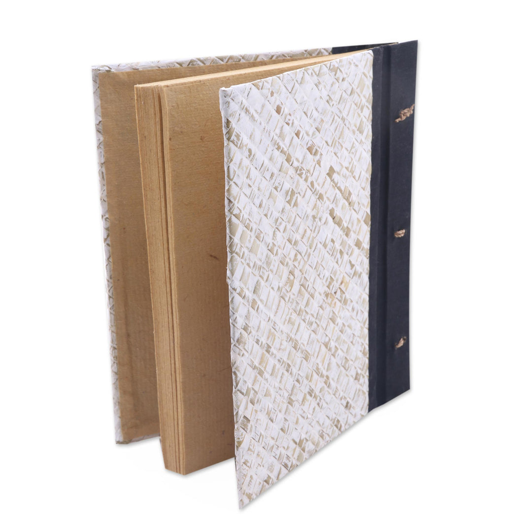 50-page Journal with Natural Fiber Cover and Rice Paper - The Path Is Blue