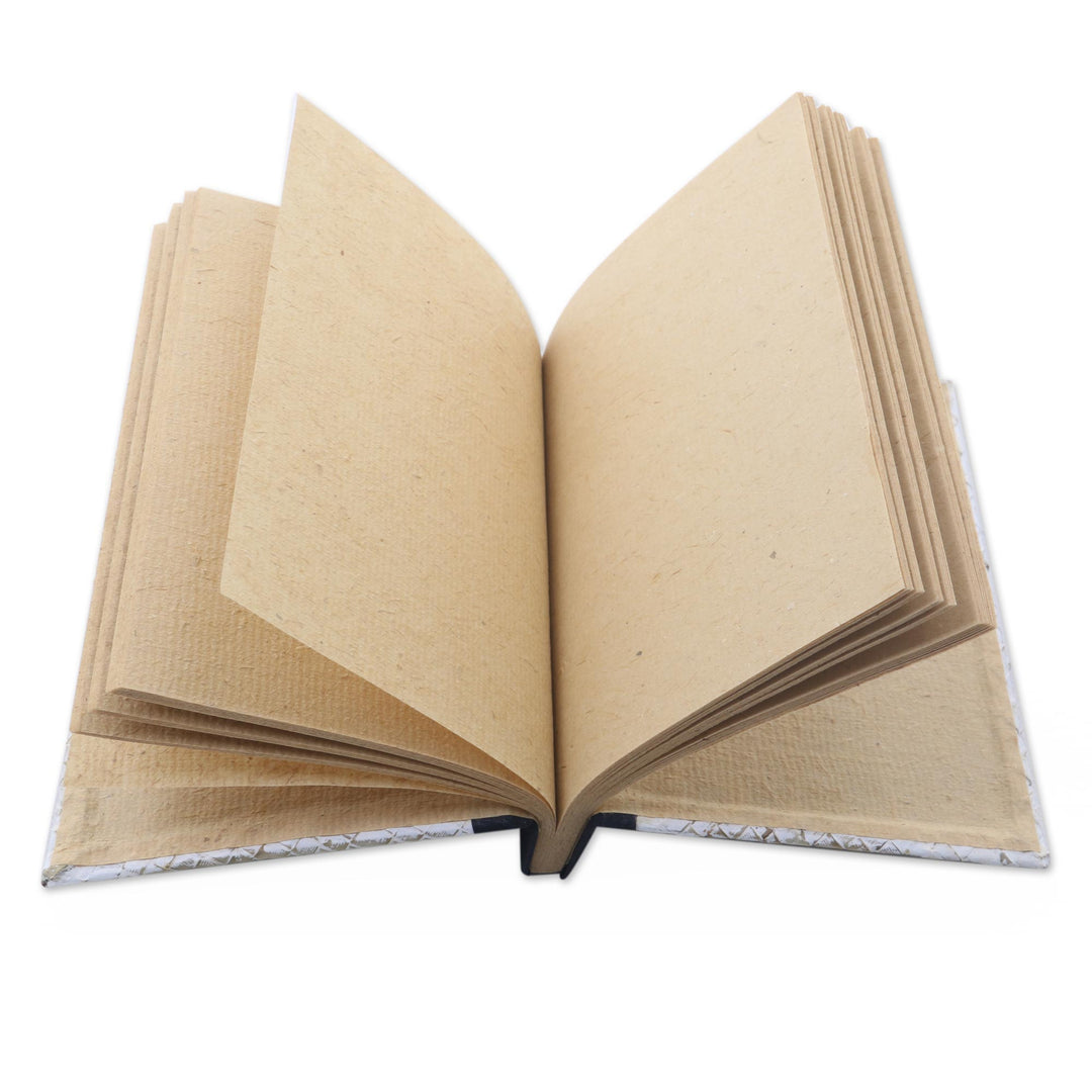 50-page Journal with Natural Fiber Cover and Rice Paper - The Path Is Blue