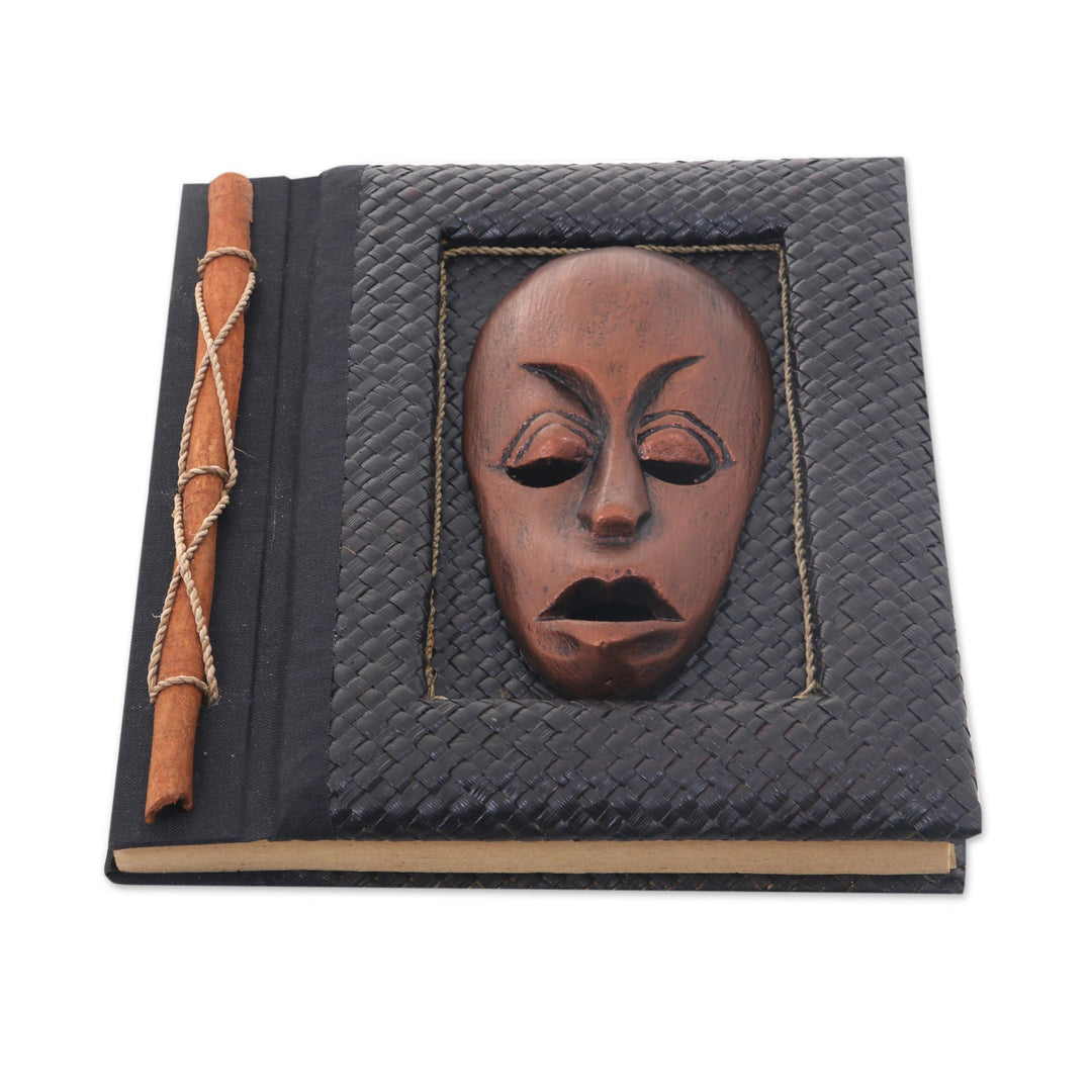 50-page Rice Paper Journal with Natural Fiber Cover - Bronze Guardian