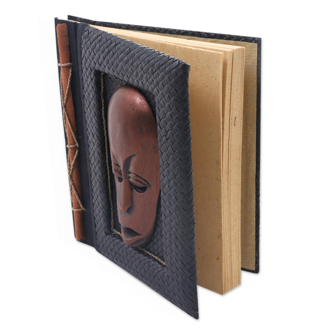 50-page Rice Paper Journal with Natural Fiber Cover - Bronze Guardian
