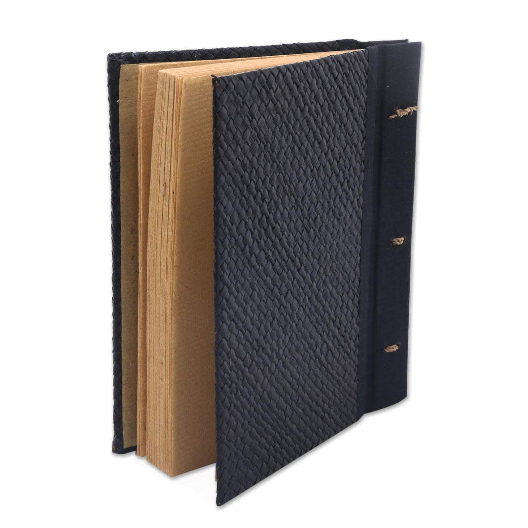 50-page Rice Paper Journal with Natural Fiber Cover - Bronze Guardian