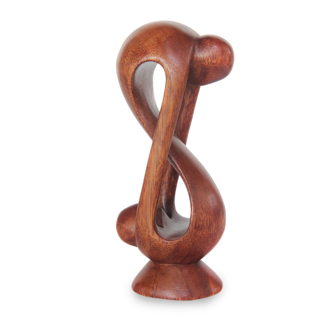 Indonesian Romantic Wood Sculpture - Indivisible Love