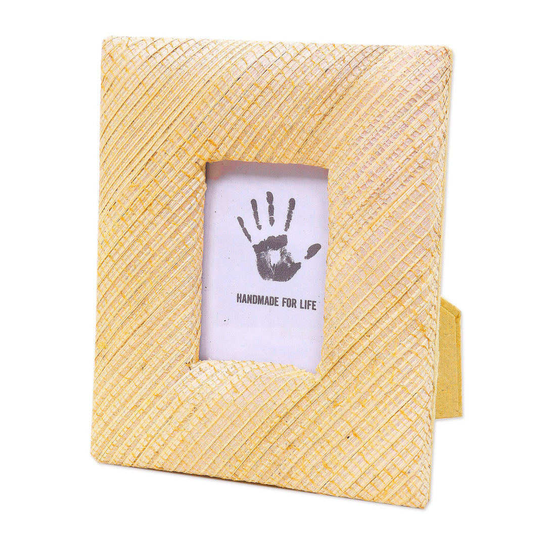 Beige Natural Fiber Handmade Photo Frame for 2x3 Photo - Banana Cream