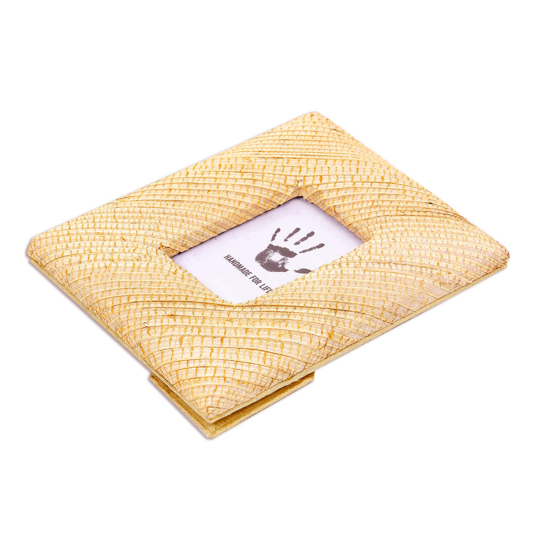 Beige Natural Fiber Handmade Photo Frame for 2x3 Photo - Banana Cream