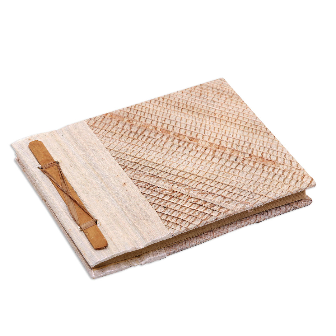 Artisan Crafted Natural Fiber Notebook with 40 Blank Pages - Banana Cream