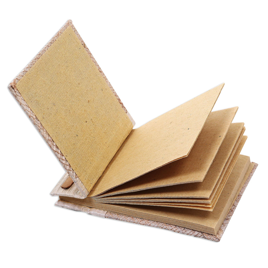Artisan Crafted Natural Fiber Notebook with 40 Blank Pages - Banana Cream