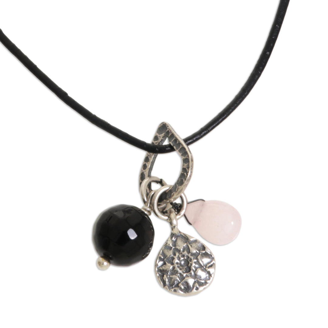 Handmade Sterling Silver Charm and Gemstone Bead Necklace - Lotus Glow