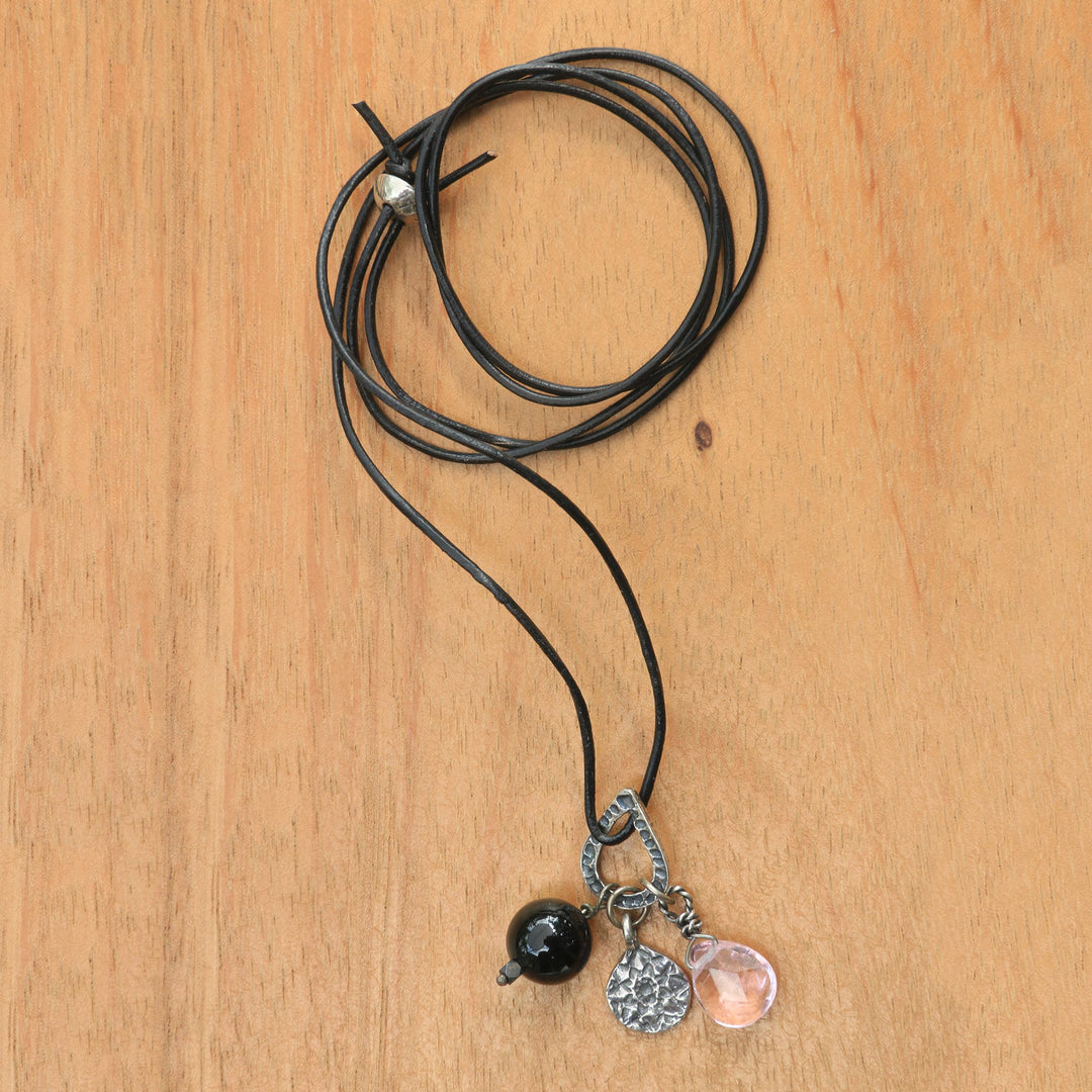 Handmade Sterling Silver Charm and Gemstone Bead Necklace - Lotus Glow