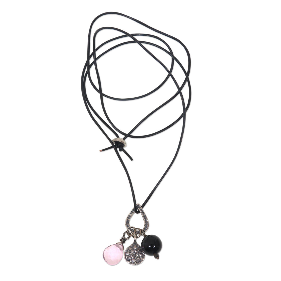 Handmade Sterling Silver Charm and Gemstone Bead Necklace - Lotus Glow
