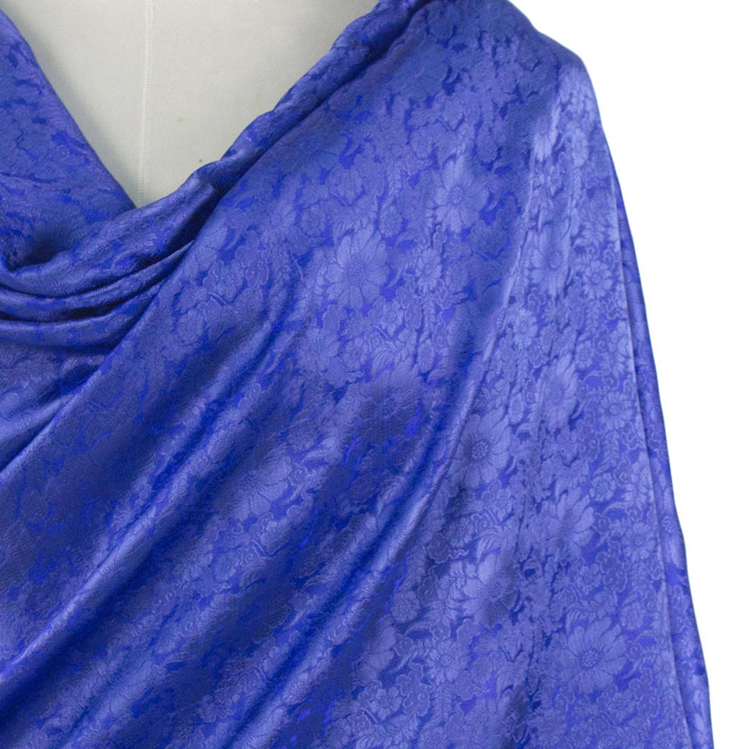 Artisan Crafted Rayon Blend Floral Shawl from Thailand - Mandarin Royal
