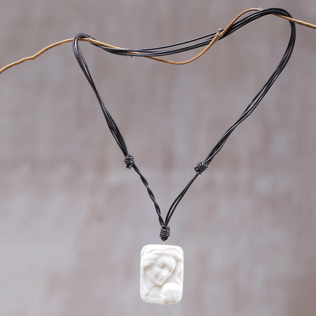 Artisan Crafted Virgin Mary Medallion Necklace - Loving Virgin Mary