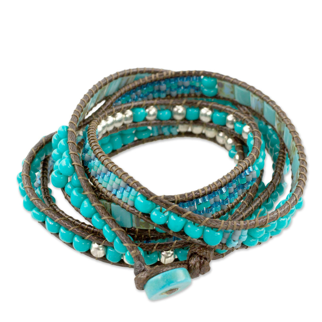 Soothing Teal Wrap Bracelet Crafted by Artisan Group - Soothing Teal