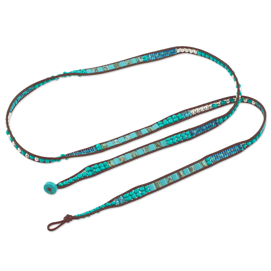 Soothing Teal Wrap Bracelet Crafted by Artisan Group - Soothing Teal