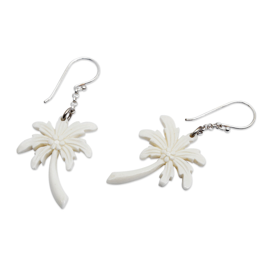 Palm Tree Earrings on 925 Silver Hooks Crafted by Hand - Bali Palm Trees