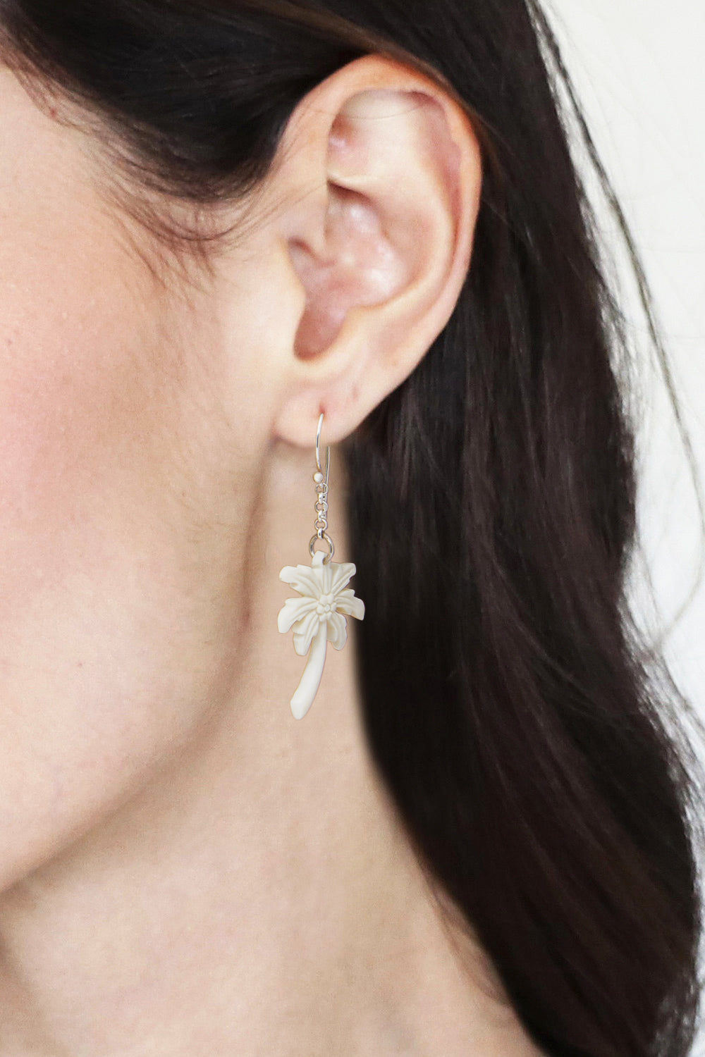Palm Tree Earrings on 925 Silver Hooks Crafted by Hand - Bali Palm Trees