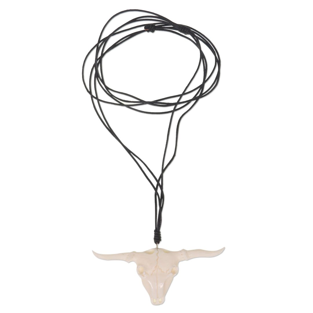 Artisan Crafted Unisex Longhorn Theme Pendant Necklace - Desert Longhorn