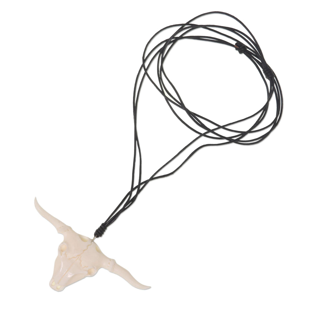 Artisan Crafted Unisex Longhorn Theme Pendant Necklace - Desert Longhorn