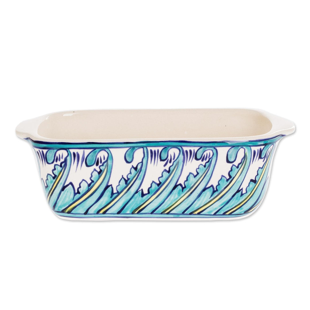 Hand Crafted Ceramic Loaf Pan from Guatemala - Bermuda