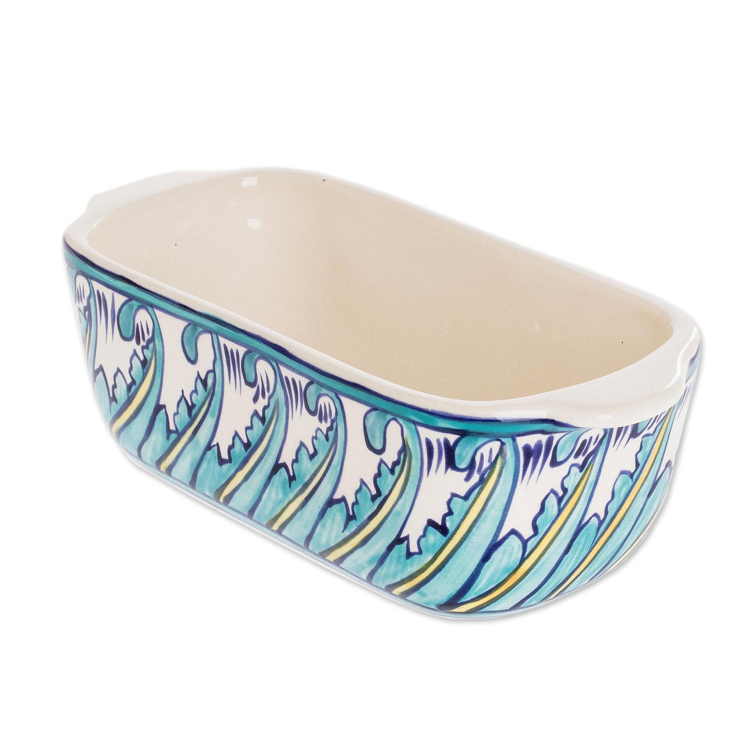Hand Crafted Ceramic Loaf Pan from Guatemala - Bermuda