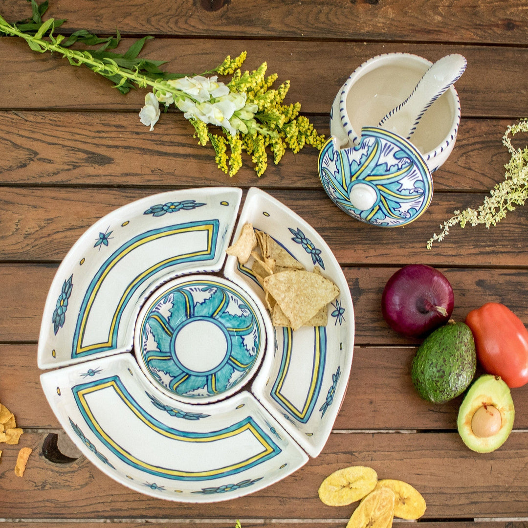 Ceramic Sugar Bowl and Spoon Matching Spoon - Bermuda