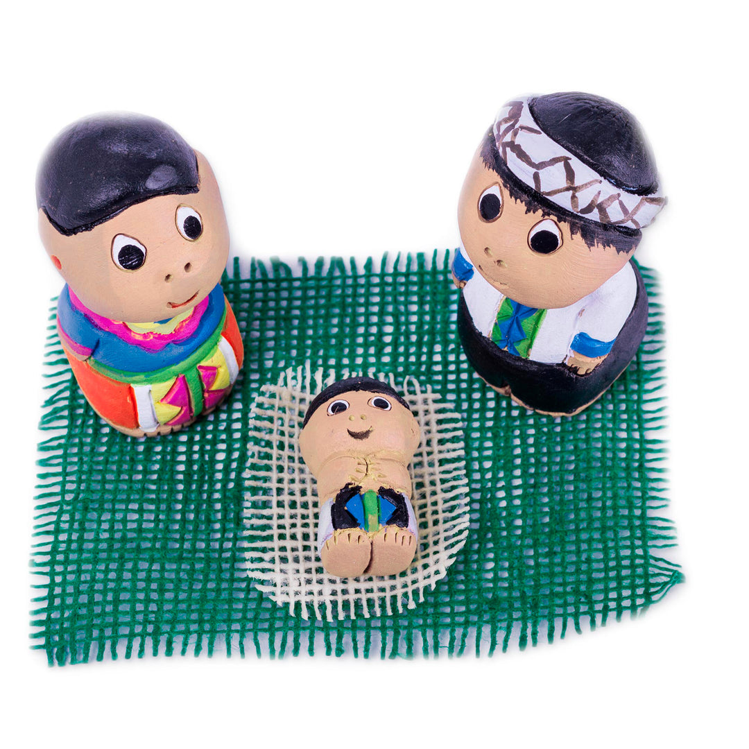 Hand Crafted 3-Piece Shipibo Ceramic Nativity Scene - Shipibo Nativity