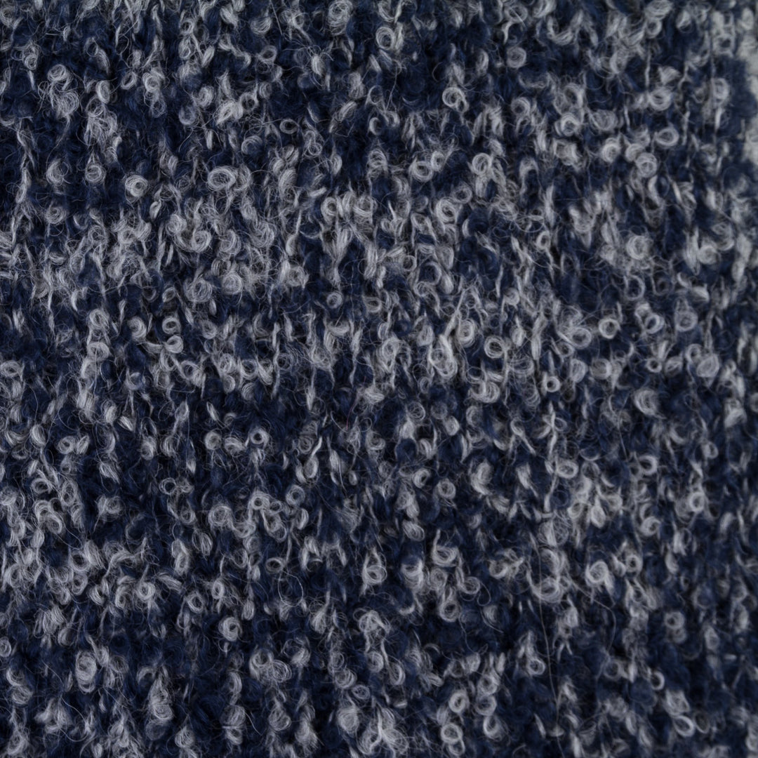 Peruvian Alpaca Blend Scarf in Blue and Grey Boucle - Blue Boucle