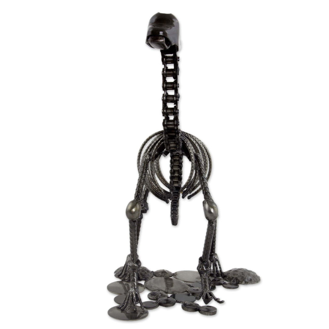 Dinosaur Sculpture of Recycled Metal and Auto Parts - Rustic Brontosaurus