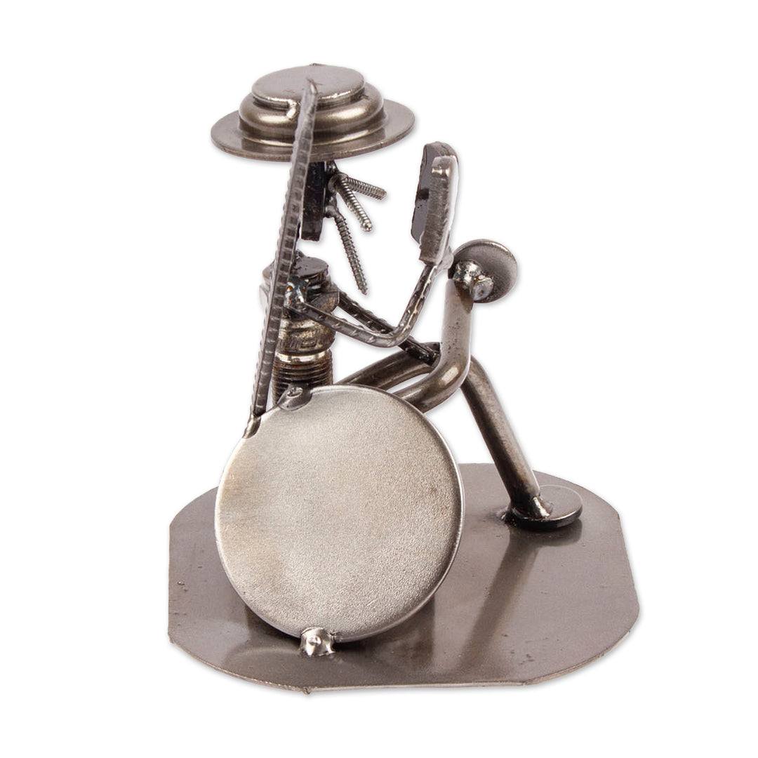 Eco Friendly Spark Plug Don Quixote Sculpture from Mexico - Quixote Reads Cervantes