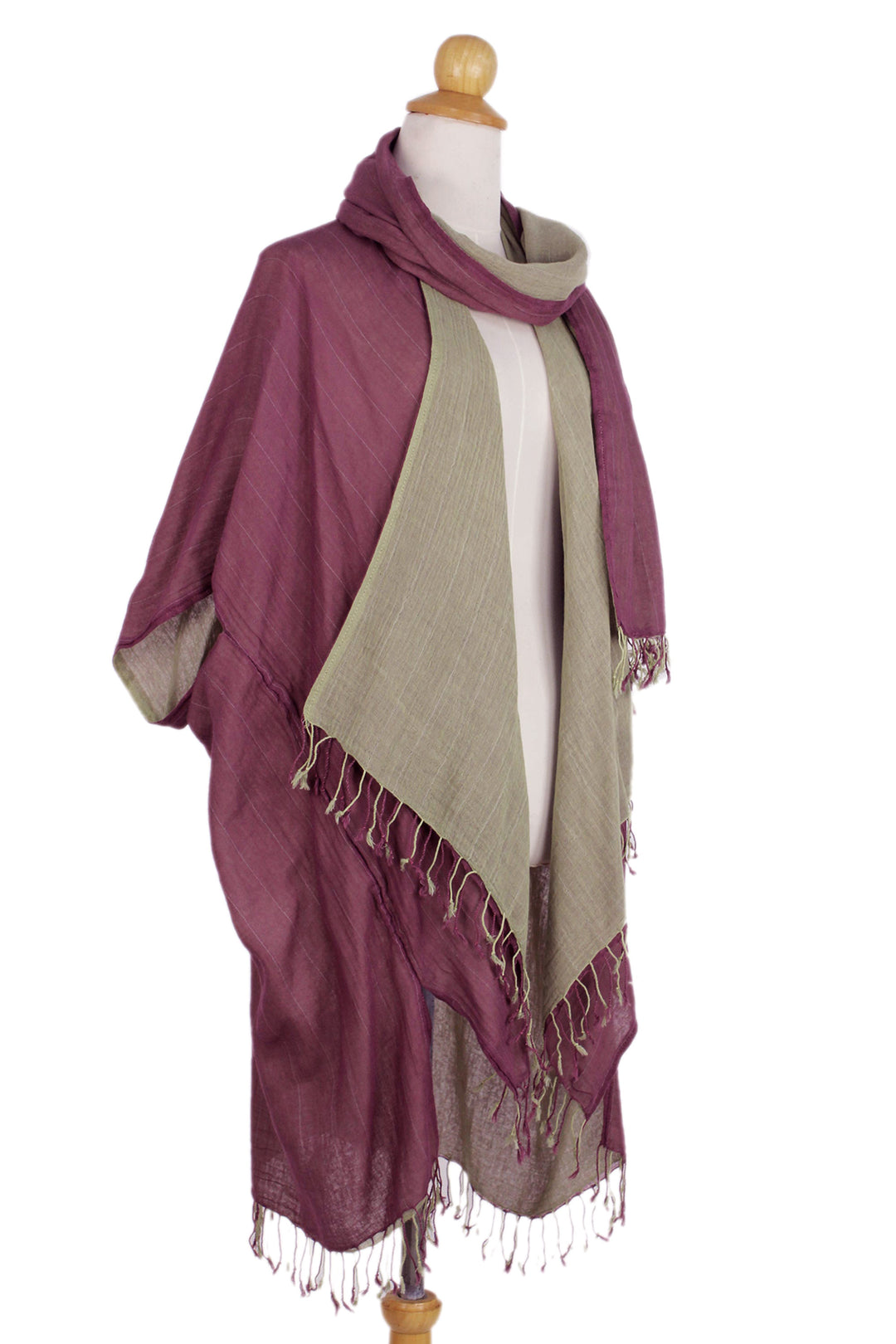 Hand Crafted 100% Cotton Jacket and Scarf Set from Thailand - Subtle Chic