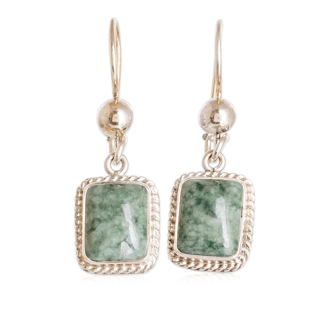 Guatemalan Green Jade Artisan Crafted Earrings - Life Divine