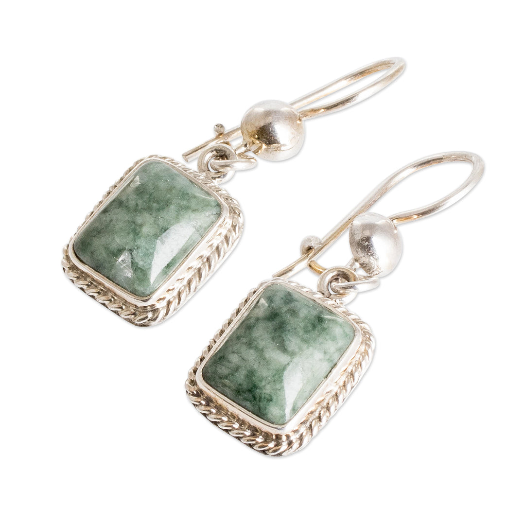 Guatemalan Green Jade Artisan Crafted Earrings - Life Divine