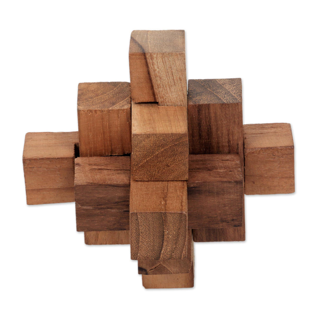 Hand Crafted Recycled Teak Wood Puzzle from Java - 'Challenge'